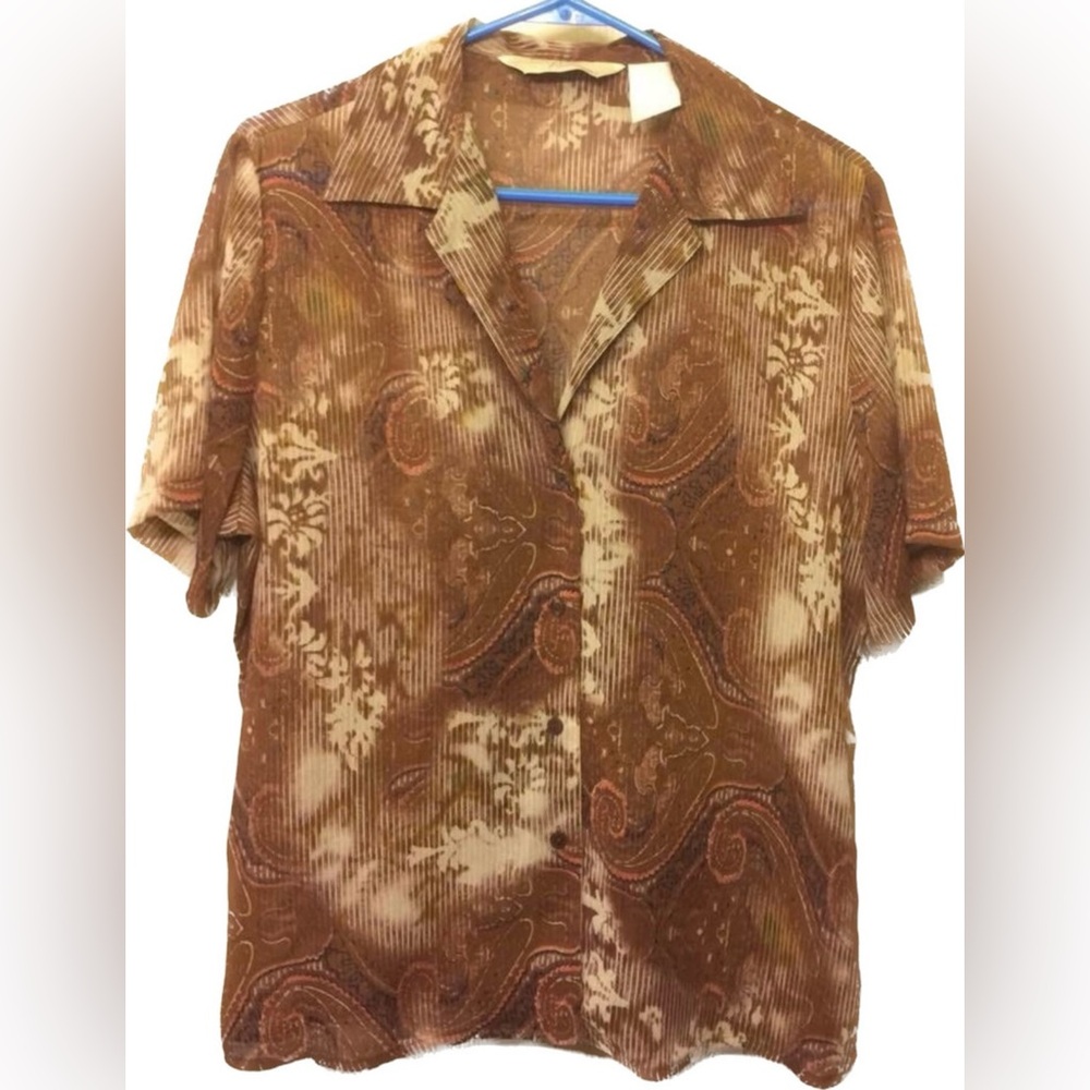 Pennant Women's Size L Brown & Beige Blouse